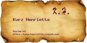 Kurz Henrietta névjegykártya